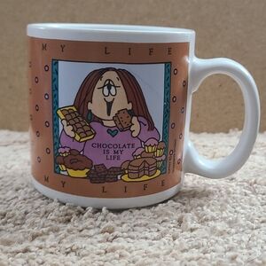 Vintage Cartoon Cathy "Chocolate Is My Life" Coffee Mug Cup GANZ